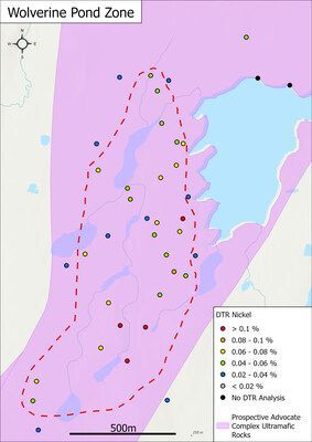 Figure 2 – DTR nickel results from the Wolverine Pond zone (CNW Group/FPX Nickel Corp.)